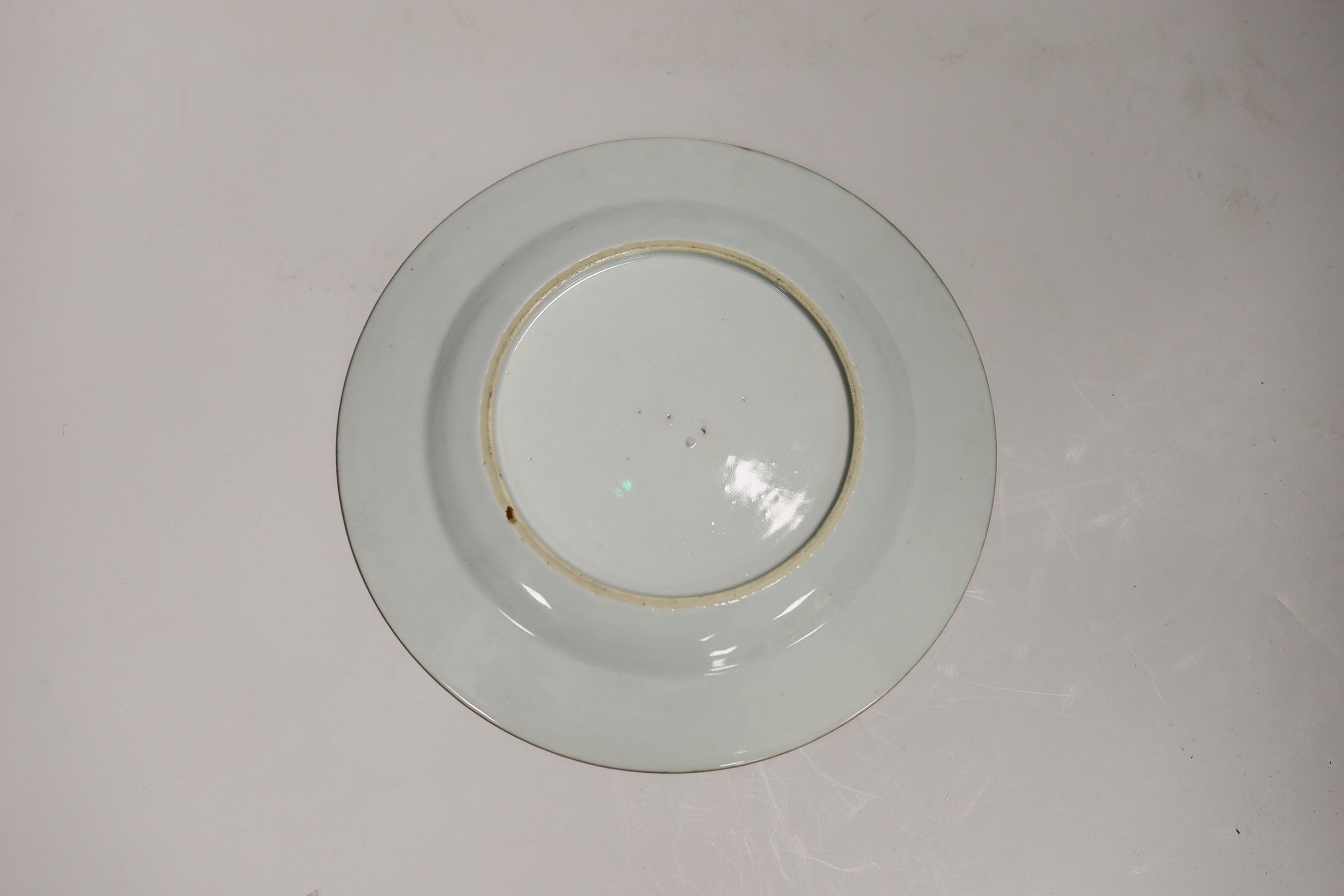 An 18th century Chinese export imperial plate and a continental cup and saucer